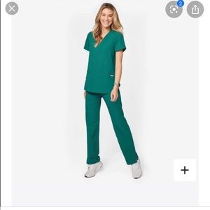 Rare hunter green fig scrubs SET